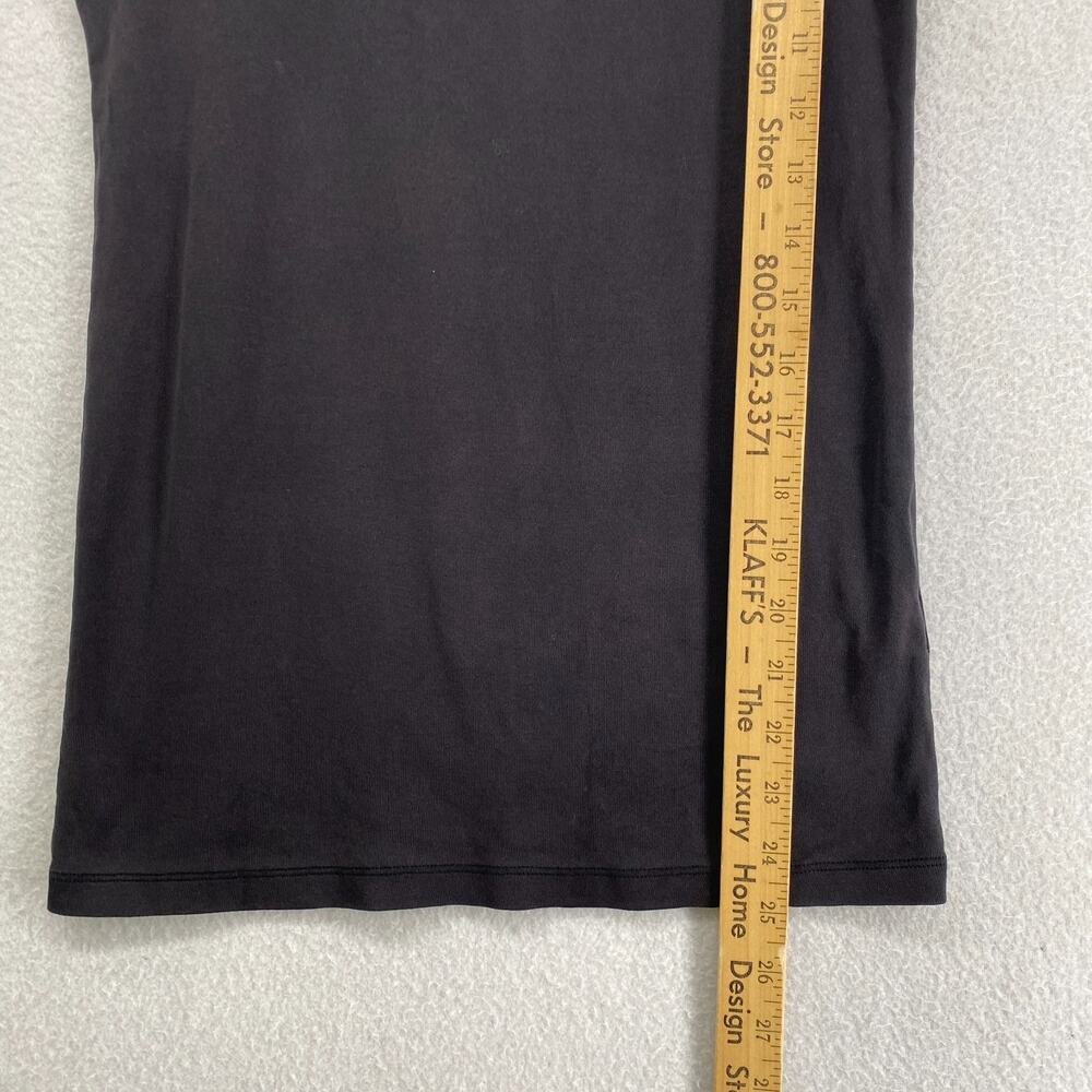 EILEEN FISHER Tank Top M Organic Cotton Ribbed Jersey Cami Slim Scoop Neck Black - Picture 9 of 10